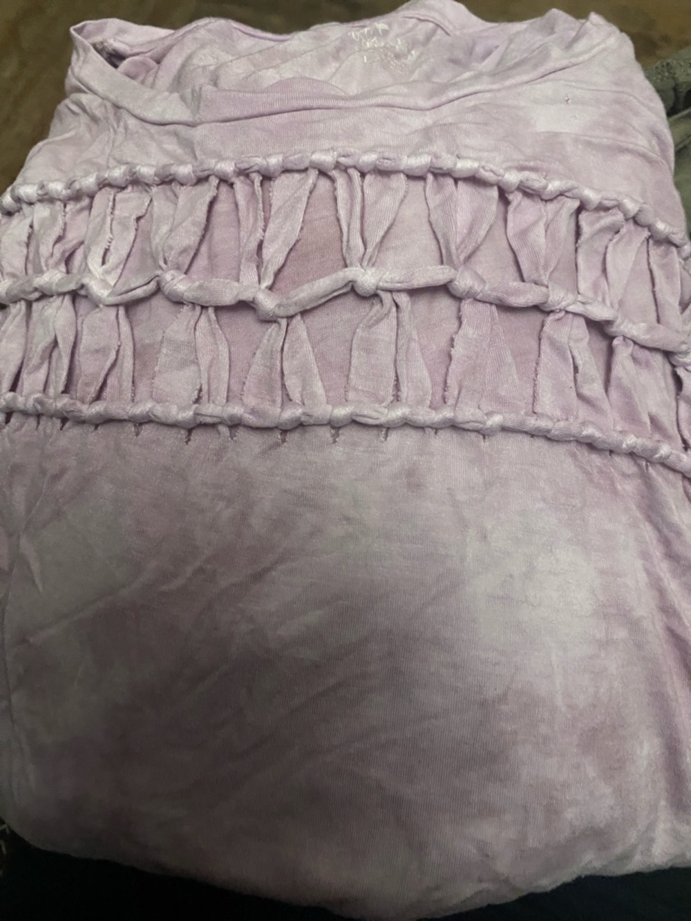 American Eagle Outfitters Lavender Short Sleeve Top with Knotted Detail